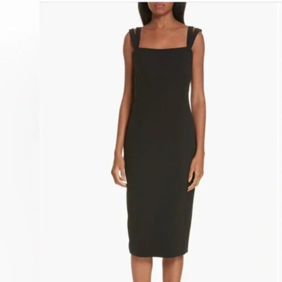 Theory Performance Tech Perfect Sheath Dress in Black Size 12 - Picture 1 of 5